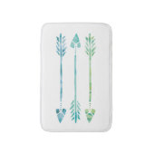 Aqua en Groene Waterverf Pijlen Badmat (Voorkant Verticaal)