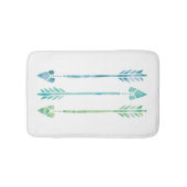 Aqua en Groene Waterverf Pijlen Badmat (Voorkant)