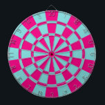 Aqua en Hot Pink Dartbord<br><div class="desc">Aqua and Hot Pink Dart Board</div>