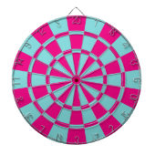 Aqua en Hot Pink Dartbord (Voorkant)