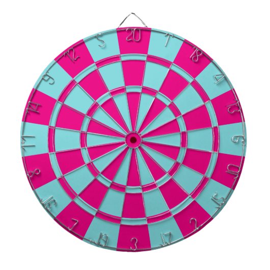 Aqua en Hot Pink Dartbord (Voorkant)