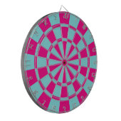 Aqua en Hot Pink Dartbord (Voorkant Links)