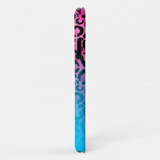 Aqua en Hot Pink Leopard Ombre Monogram Case-Mate iPhone Case (Achterkant/rechts)