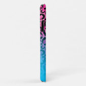 Aqua en Hot Pink Luipaard Ombre Monogram Case-Mate iPhone Case (Achterkant/rechts)