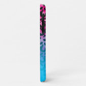 Aqua en Hot Pink Luipaard Ombre Monogram Case-Mate iPhone Case (Achterkant/links)