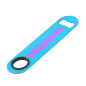 Aqua en Hot Pink Prinses Speed Flessenopener (Voorkant Gekanteld)