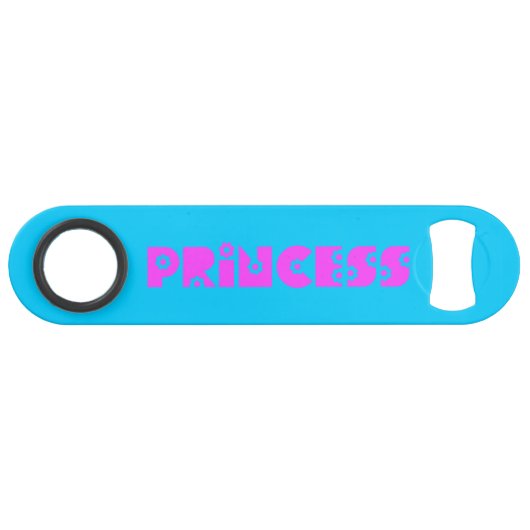 Aqua en Hot Pink Prinses Speed Flessenopener (Voorkant (Horizontaal))