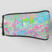 Aqua en Hot Pink Sunrise in Mijn Rubio Garden Golfheadcover (Voorkant)