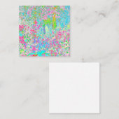 Aqua en Hot Pink Sunrise in Mijn Rubio Garden Vierkante Visitekaartje (Voorkant / Achterkant)