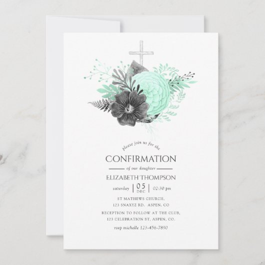 Aqua- en houtskool: bevestiging kaart (Voorkant)