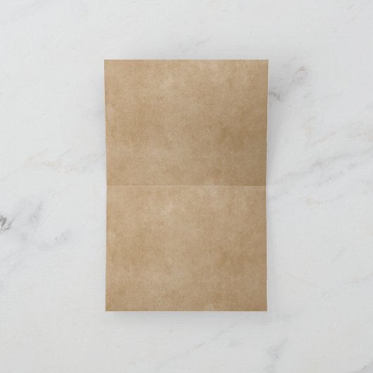 Aqua en Kraft Papier Bedankt Kaart met Zonnestrale (Binnen)