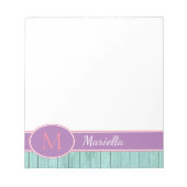 Aqua en Lavender Notitieblok (Voorkant)