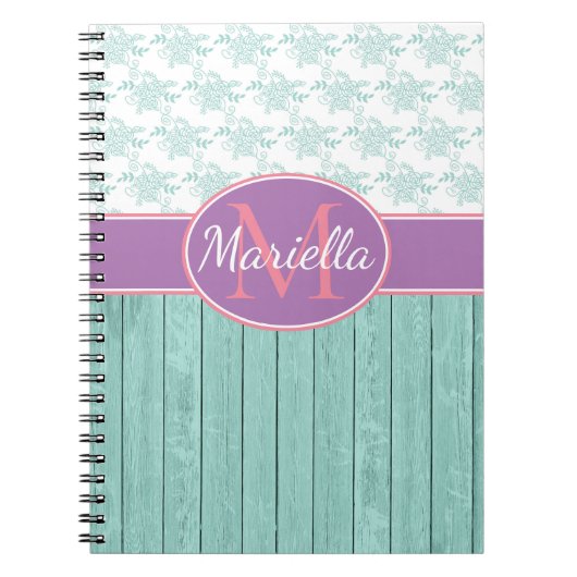 Aqua en Lavender op maat Notitieboek (Voorkant)