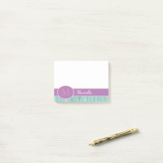 Aqua en Lavender op maat Post-it® Notes (Op bureau)