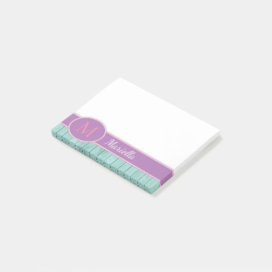 Aqua en Lavender op maat Post-it® Notes (Schuin)