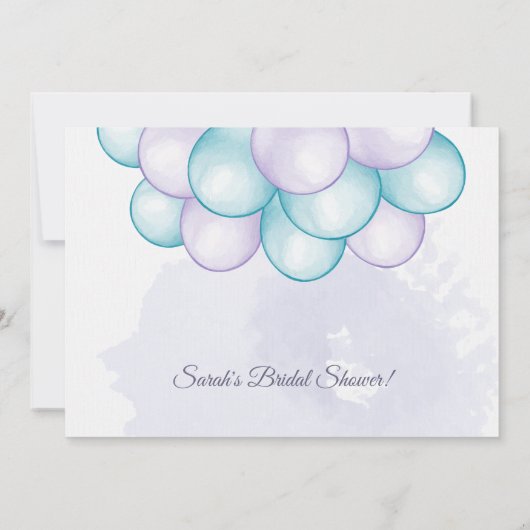 Aqua en Lila Enterprise Drive Thru Vrijgezellenfee Kaart (Achterkant)