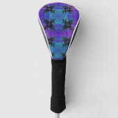 Aqua en Lila Fractal Joy Golf Head Hoesje Golfheadcover (Voorkant)