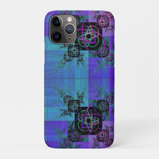 Aqua en Lila Fractal Joy iPhone / iPad Case (Achterkant)