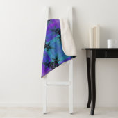 Aqua en Lila Fractal Joy Sherpa Blanket Sherpa Deken (In situ)