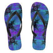 Aqua en Lila Fractal Joy Thongs Teenslippers (Voetbed)