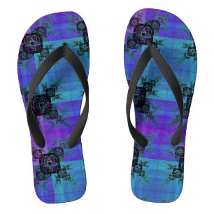 Aqua en Lila Fractal Joy Thongs Teenslippers