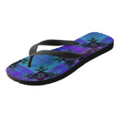 Aqua en Lila Fractal Joy Thongs Teenslippers (Schuin)