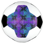 Aqua en Lila Fractal Joy Voetbal (Gedraaid)
