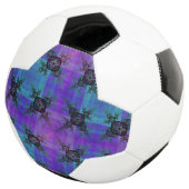 Aqua en Lila Fractal Joy Voetbal (Drie kwart)