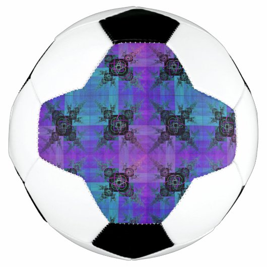 Aqua en Lila Fractal Joy Voetbal (Voorkant)