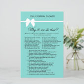 Aqua- en lint-Vrijgezellenfeest-game AFGEDRUKT (Staand voorkant)