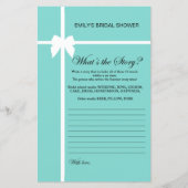 Aqua- en lint-Vrijgezellenfeest-game AFGEDRUKT (Voorkant)