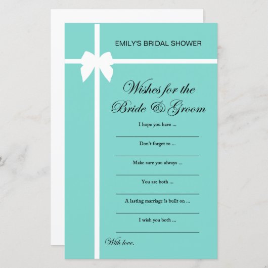 Aqua- en lint-Vrijgezellenfeest-game AFGEDRUKT (Voorkant / Achterkant)