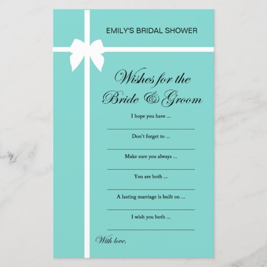 Aqua- en lint-Vrijgezellenfeest-game AFGEDRUKT (Voorkant)