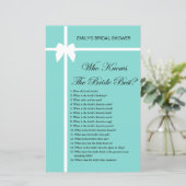 Aqua- en lint-Vrijgezellenfeest-game AFGEDRUKT (Staand voorkant)