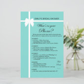 Aqua- en lint-Vrijgezellenfeest-game AFGEDRUKT (Staand voorkant)