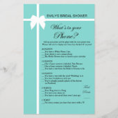 Aqua- en lint-Vrijgezellenfeest-game AFGEDRUKT (Voorkant)