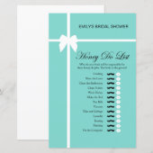 Aqua- en lint-Vrijgezellenfeest-game AFGEDRUKT (Voorkant / Achterkant)