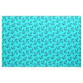 Aqua en Navy Blauwe Anker Stof Per Meter (Fat Quarter)
