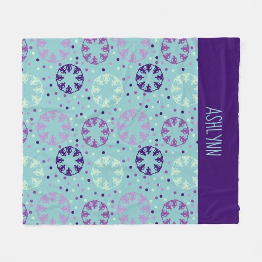 Aqua en Paars gesynchroniseerd zwemmen, gepersonal Fleece Deken (Voorkant (Horizontaal))