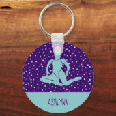 Aqua en Paars gesynchroniseerd zwemmen, gepersonal Sleutelhanger (Voorkant)