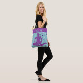 Aqua en Paars gesynchroniseerd zwemmen, gepersonal Tote Bag (Op model)