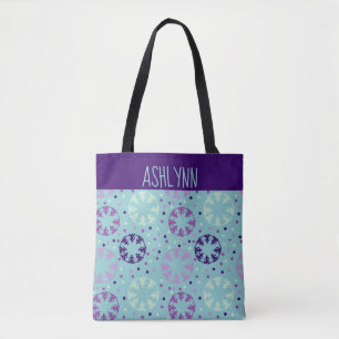Aqua en Paars gesynchroniseerd zwemmen, gepersonal Tote Bag