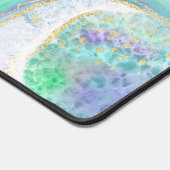 Aqua en Paarse Agaat Patroon met Monogram Bureaumat (Hoek)