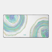 Aqua en Paarse Agaat Patroon met Monogram Bureaumat (Voorkant)