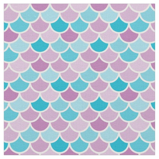 Aqua en Paarse Mermaid Scales Pattern Fabric Stof (Close Up)