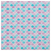 Aqua en Paarse Mermaid Scales Pattern Fabric Stof (Swatch)