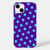 Aqua en Paarse Polka Dots Case-Mate iPhone Case (Achterkant)