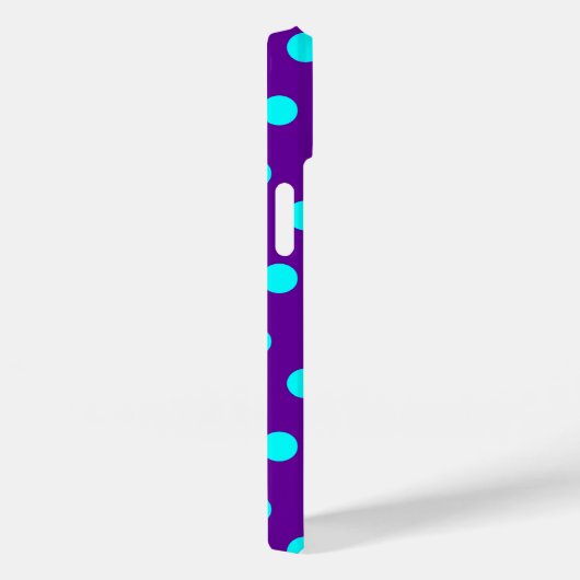 Aqua en Paarse Polka Dots Case-Mate iPhone Case (Achterkant / Rechts)