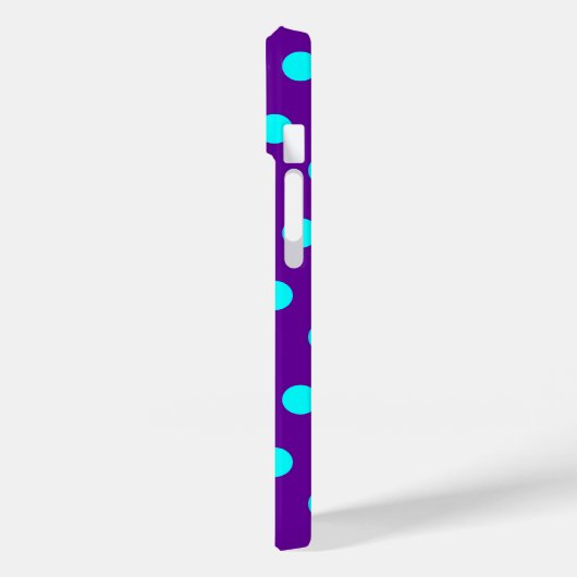 Aqua en Paarse Polka Dots Case-Mate iPhone Case (Achterkant / Links)