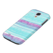 Aqua en Paarse Waterverf Samsung Galaxy S4 Hoesje (Onderkant)